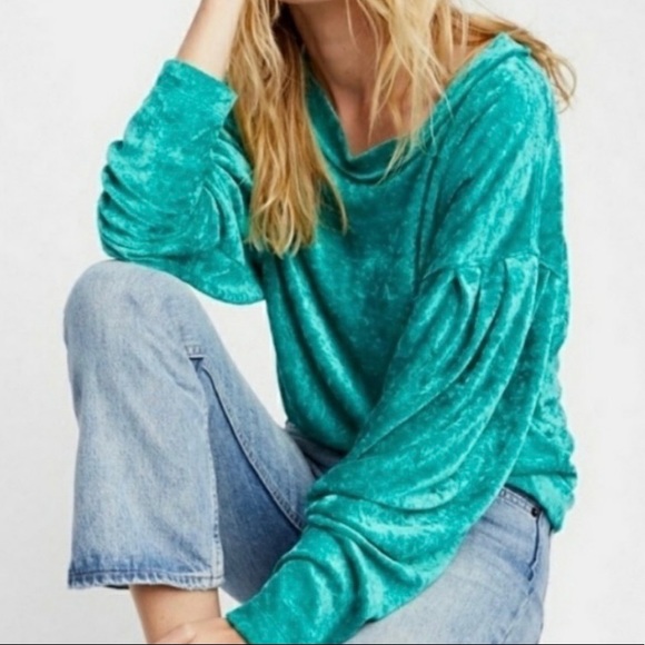 Free People We the Free velour long sleeve top, XS, perfect condition - Picture 3 of 13